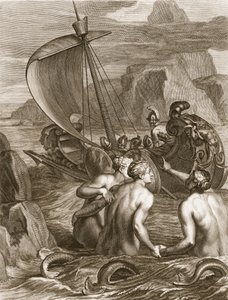 Ulysse et ses compagnons évitent les charmes des sirènes, 1731 - Bernard Picart